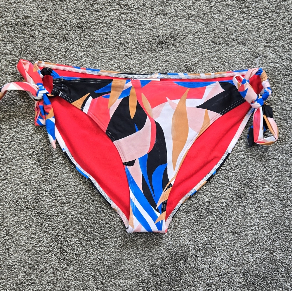 Prana Women's Atalia Bikini Bottom Tie-Side Tropics NEW UPF 50+